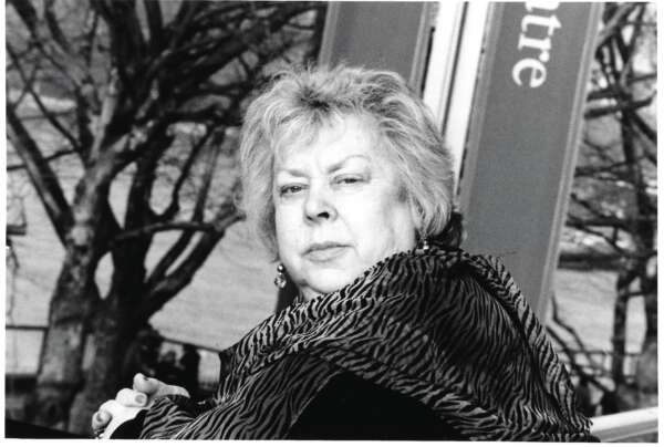 Preferred Annie Photo Black and white image of Annie Castledine outside the National Theatre